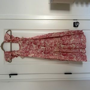 Pink floral print dress
